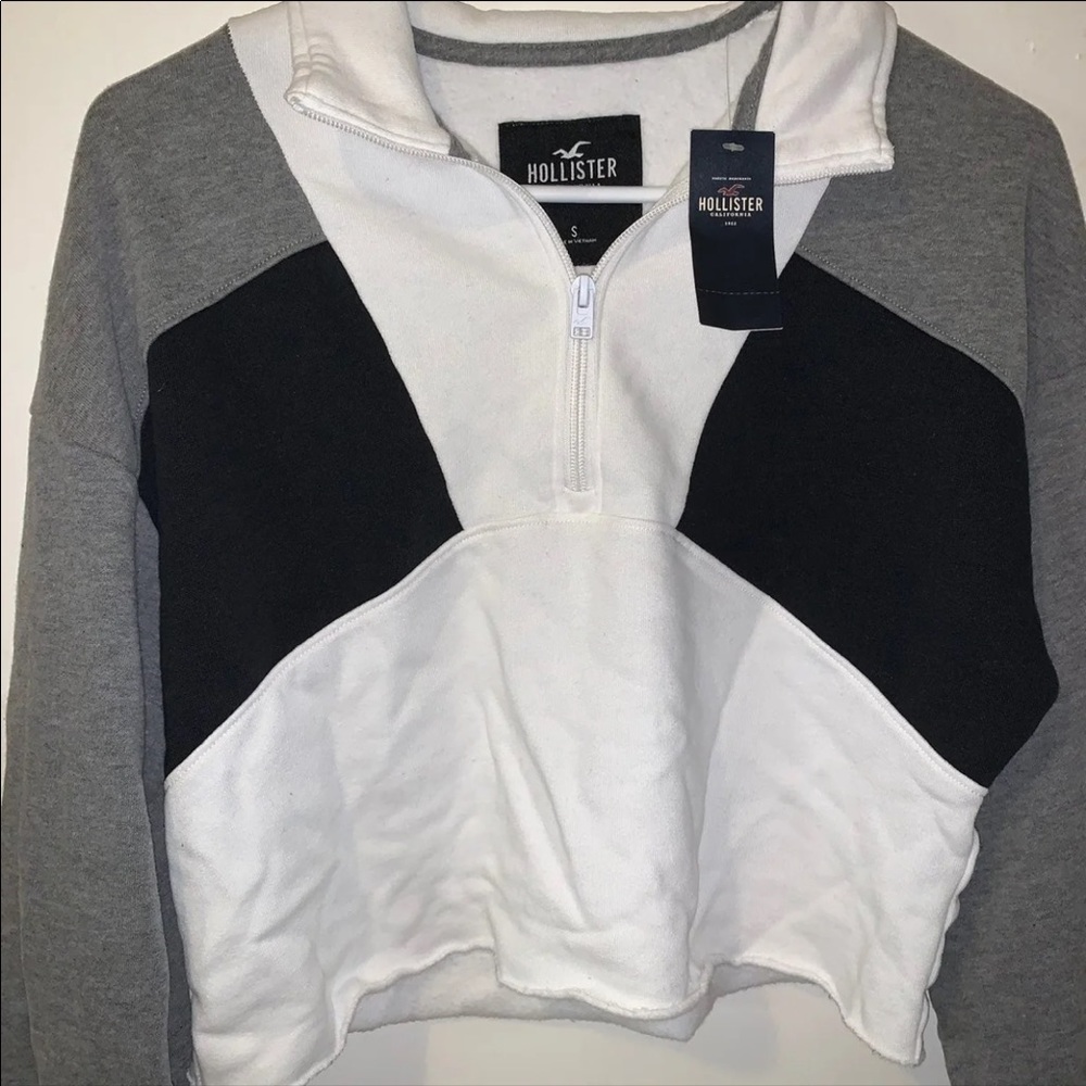 Hollister Cropped Colorblock Quarter Zip
